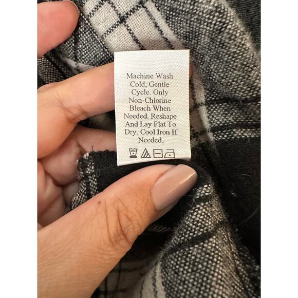 Coldwater Creek Plaid Black/ Ivory Checker Wool Blend Women's Jacket Size Pxs - Picture 13 of 15